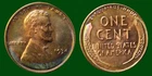 1934 Toned Lincoln Red Brown Copper Wheat Cent Fine-Very-Fine Circulated