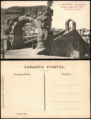 Postale Martorell Arco RomanoEntrada antigua de la Villa 1913