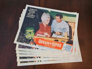 1966 QUEEN OF BLOOD Original Lobby Cards 11x14 John Saxon AIP MONSTER HORROR