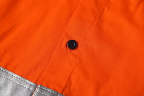 5x Hi Vis Work Shirts, Long sleeve cotton workwear Orange Yellow Reflective - Picture 48 of 121