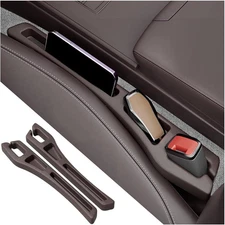 2PCS Car Seat Gap Filler Organizer,2 in 1 with Fill and Brown 