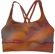 NWT🔅LULULEMON🔅SZ 6🔅 ENERGY LONGLINE BRA🔅 AUTHENTIC🔅CHROMA CORAL DRIFT MULTI