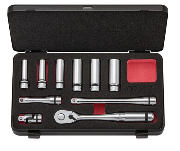 "Nepros 3/8\" Tiefer SteckschlÜSselsatz MIT Koffer (8~17Mm) NTB3L10CZ Made In..."-image