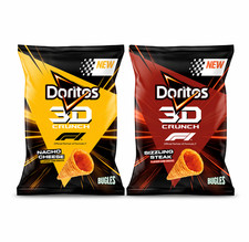 Doritos 3D Crunch, 18 x 70g Sizzling Steak, Nacho Cheese, Office School, Snack