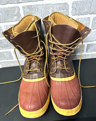 SOREL Men's Brown/Tan Duck Boots Lace-Up Lined Leather Upper Rubber Sole 11