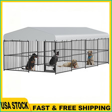 10x15/20ft Outdoor Pet Dog Run House Kennel Shade Cage Enclosure W/Waterproof Ro