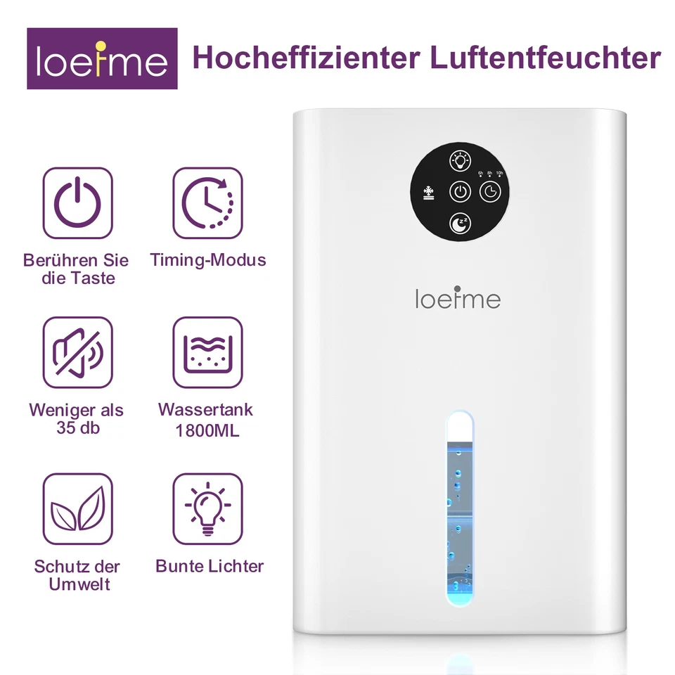 Mini-Luftentfeuchter Leistungsstarker 500ml/Tag tragbarer Luftreiniger leiser DE