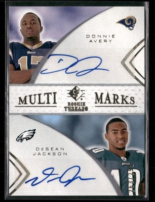 2008 SP Rookie Threads #MMD-10 Donnie Avery / DeSean Jackson Dua AUTO #/299