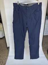 Eddie Bauer Fleece Lined Pants 36 By 32 Men s Navy Tech Nylon Outdoor Hiking