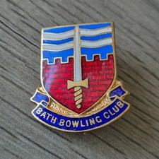 Bath Bowls Club Enamel Pin Badge Bowling Sport Memorabilia