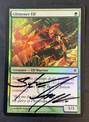 2011 MTG Glistener Elf SIGNED Steve Argyle Foil New Phyrexia