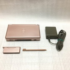Nintendo DS Lite Console Metallic Rose AC Adapter Set Tested