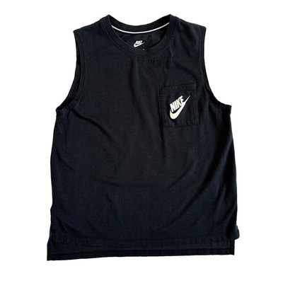 Nike Fitted Men s Size M Black Sleeveless Active Workout Pocket T-Shirt Modal