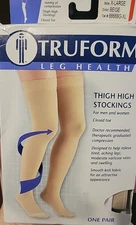 TRUFORM TRU TRUE FORM COMPRESSION STOCKINGS 20-30 mmHg XL X-LARGE BEIGE 8868