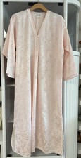 Vintage Christian Dior Long Nightgown M Soft Pink Floral Satin V Neck