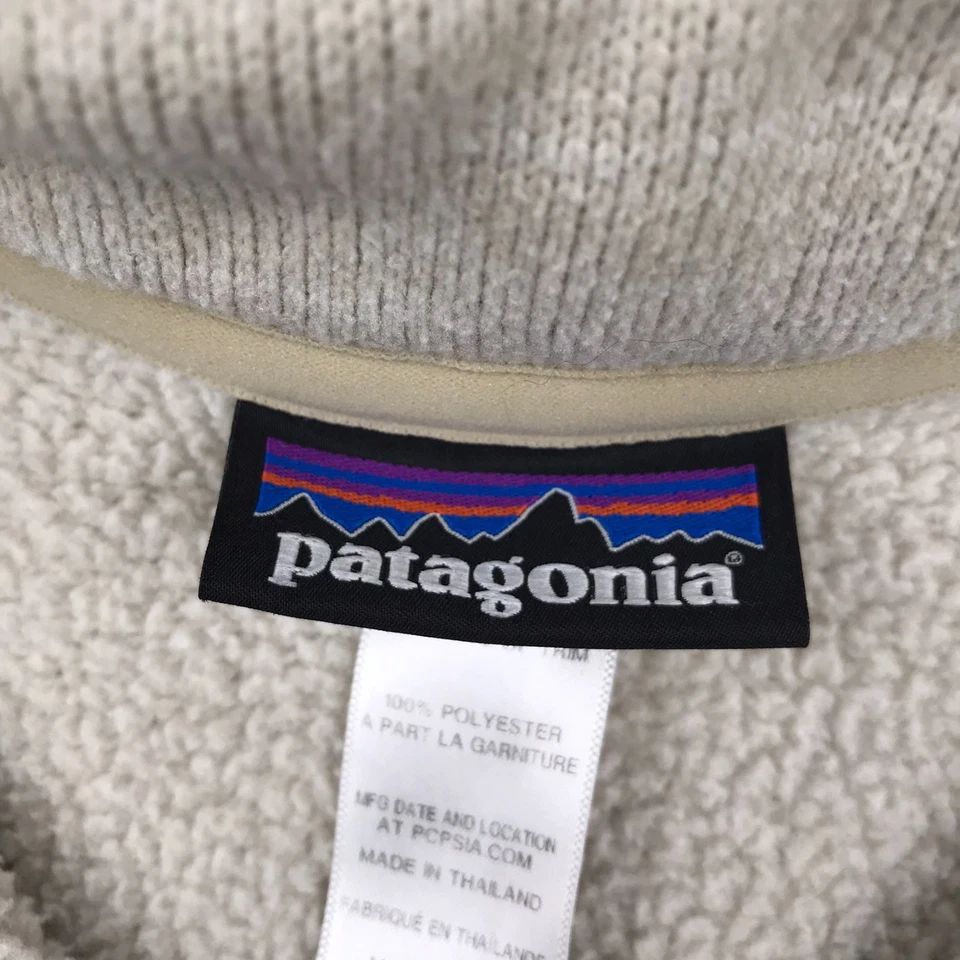 Patagonia Better Suéter Mujer L Marfil 1/4 Cremallera Tejido Polar Chaqueta Pullover Foto 4 de 4