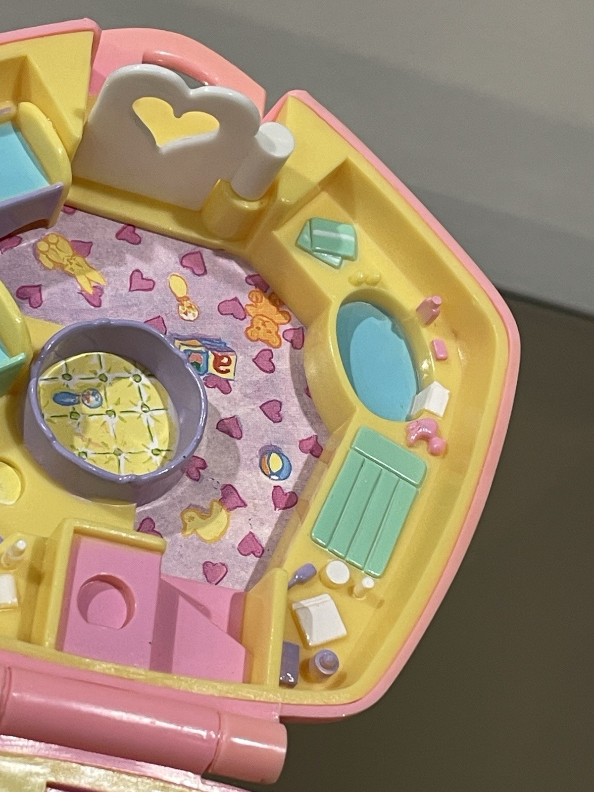 Vintage Polly Pocket Polly In The Nursery 1992 Bluebird Pink Hexagon COMPLETE