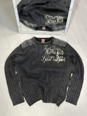 Vintage Japanese Y2K Ribbed Diesel Style Opium Knit Sweater Vintage Japanese Y2K Ribbed Diesel Style Opium Knit Sweater