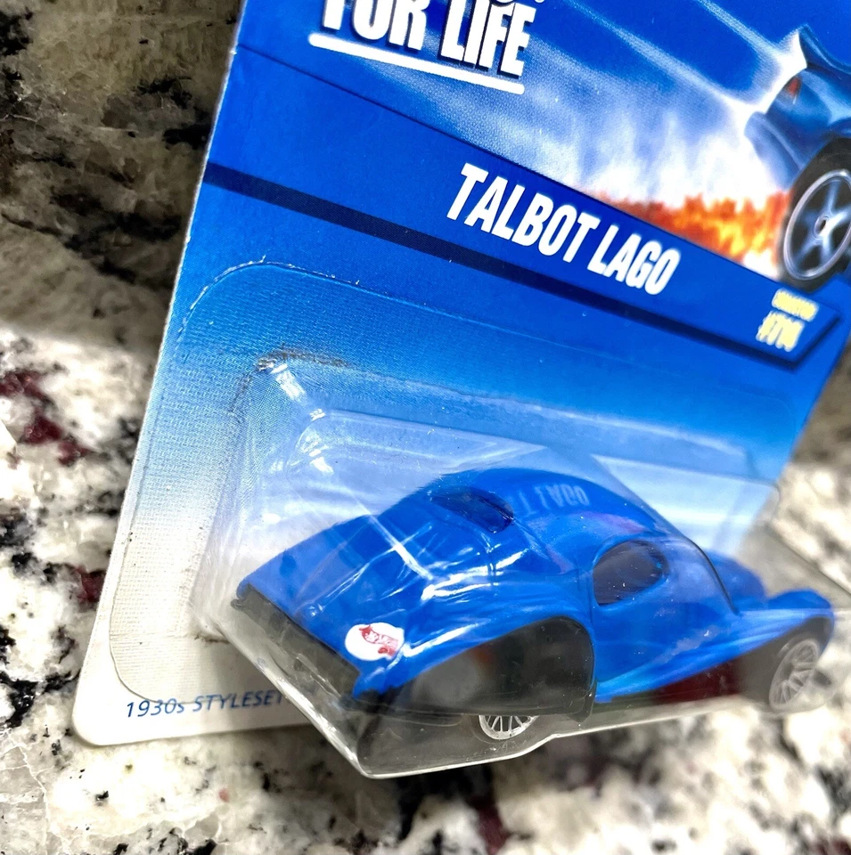 Hot Wheels 1998 Talbot Logo #714 Extremely Rare HTF + Protector Blue Car - Image 2 of 4