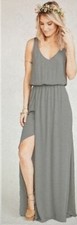 show me your mumu kendall maxi dress, new with tag, v- neck, side slit, 