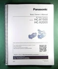Panasonic HC-X1500 / 2000 Basic Instruction Manual: 64 Pages & Protective Covers