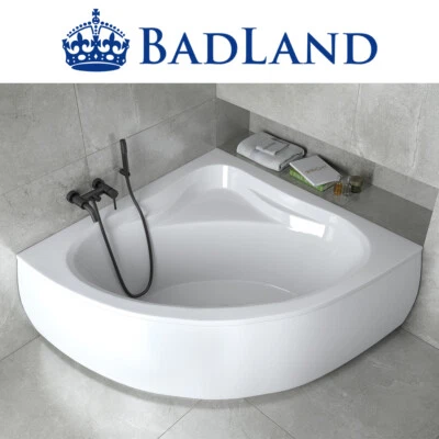 BADLAND Eckbadewanne Badewanne Eckwanne Acryl 120x120 130x130 140x140 Schürze +GRATIS