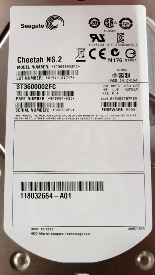 Seagate ST3600002FC 600GB 10K 2/4GB Fibre Channel 3.5" Enterprise HDD - Image 2 of 3