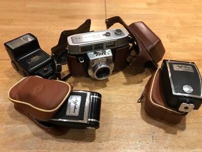 Vintage Kodak Automatic 35R4 Film Camera Lot, including Case, Flash  Extras