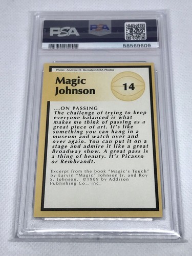 1991 Tuff Stuff Jr #14 Magic Johnson With MICHAEL JORDAN GEM MINT PSA 10 POP 8 - Picture 2 of 3