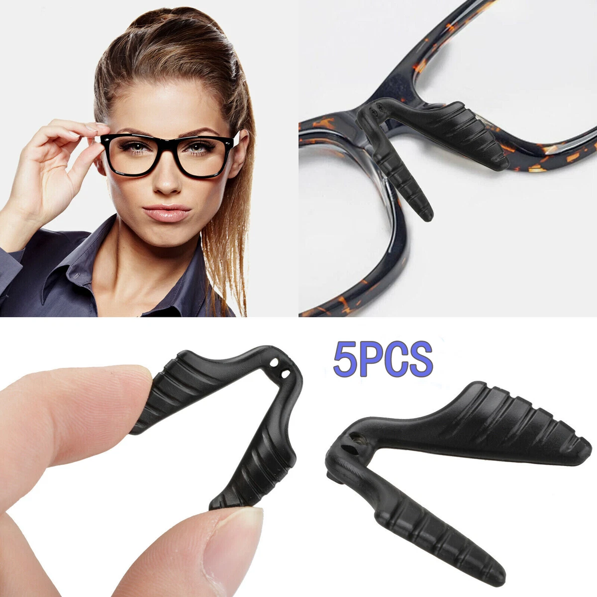 5pcs Silicone Anti-Slip Saddle Bridge Nose Pads for Eyeglass Sunglasses  Glasses