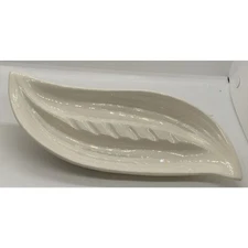 Ceramic AshTray Maddux of California Pottery Drip Glaze Atomic White RETRO MCM