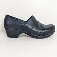 DANSKO TENLEY SLIP-ON CLOGS BLACK LEATHER WOMEN'S EU SIZE 40 US SIZE 9.5 - 10