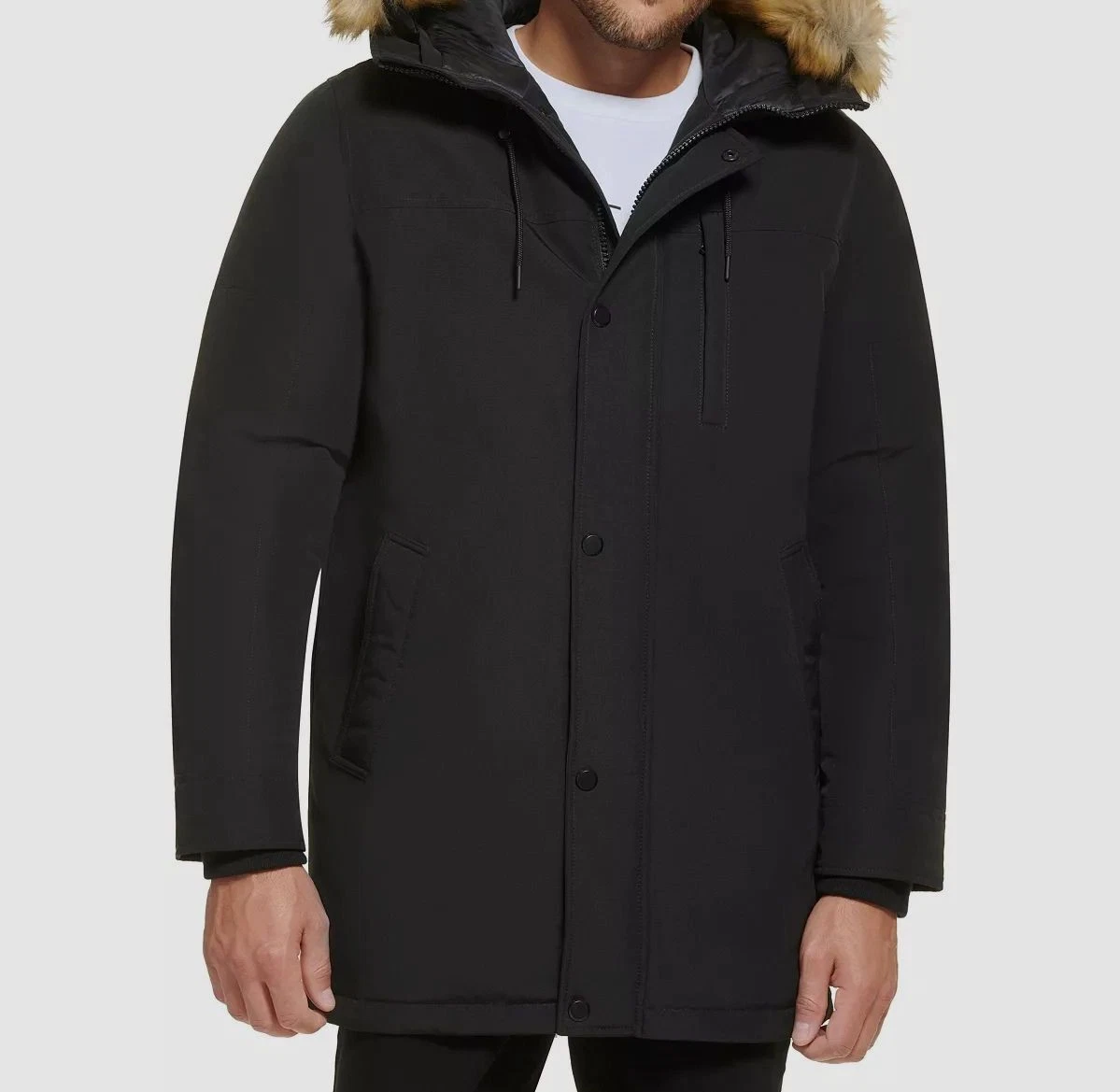 Calvin klein faux fur lined coat clearance