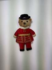 Toosipegs England Full of Beans Royal Guard Bear 9  Plush Vintage Velour