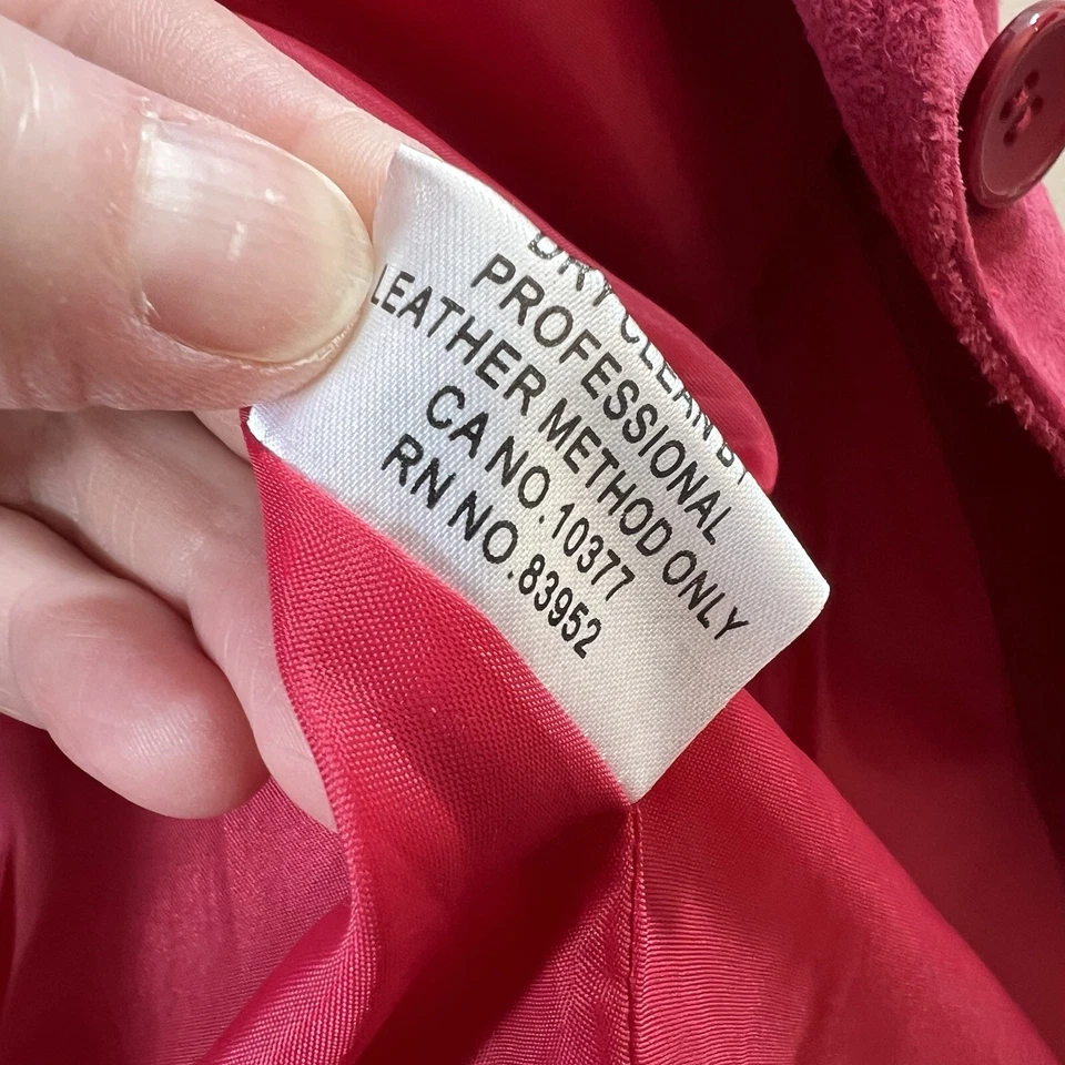 Chaqueta de gamuza para mujer Margaret Godfrey Bloomingdale’s talla S 4P rosa Barbiecore Foto 4 de 4