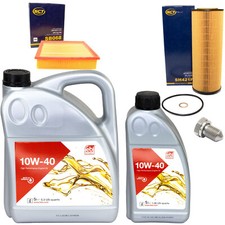 L'Huile De Moteur Filtre Kit 10W-40 6 Litre + Bouchon pour Skoda Superb I '2.5