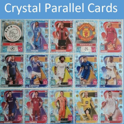2021/22 Match Attax UEFA Blue Crystal Parallel cards 30% OFF
