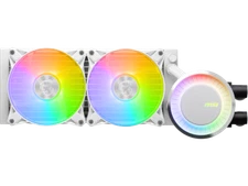MSI MAG CoreLiquid E240 White - AIO ARGB CPU Liquid Cooler - Rotating Cap Design
