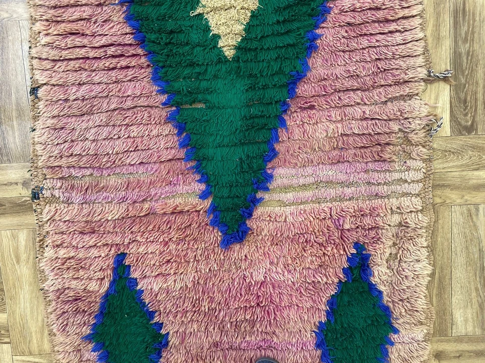 Vintage Traditionnel Runner Rug  Berber Soft Wool Area Shaggy Bedroom Rug 3x8 ft - Image 4 of 4