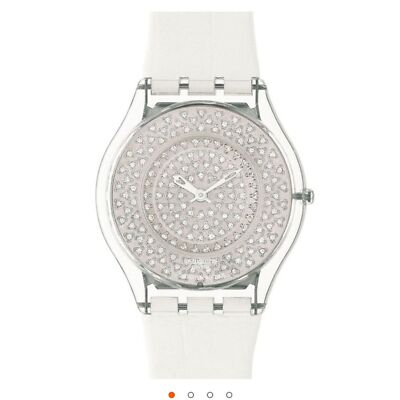 Swatch Lustrous Bliss rare diamond watch brand new collector  display picture 2