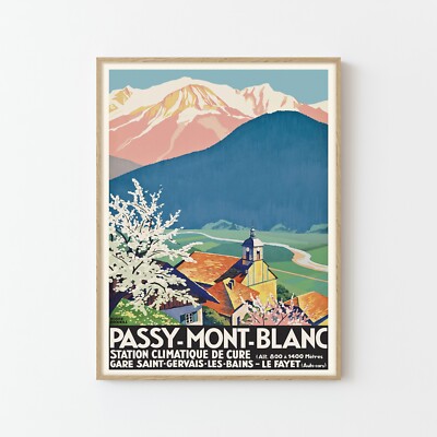 Passy Mont Blanc Frankreich Vintage Reise Poster Fine Art Print | Wohndeko
