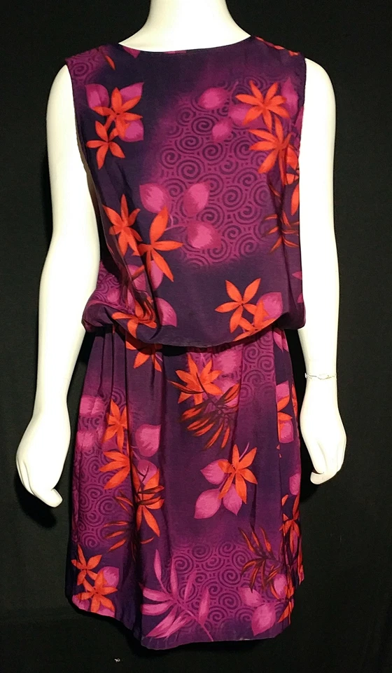 VESTIDO DE FESTA PRAIA VERÃO ESTAMPA HAVAIANA VINTAGE ANOS 80 R&K ORIGINAIS tamanho 12 - Imagem 2 de 4