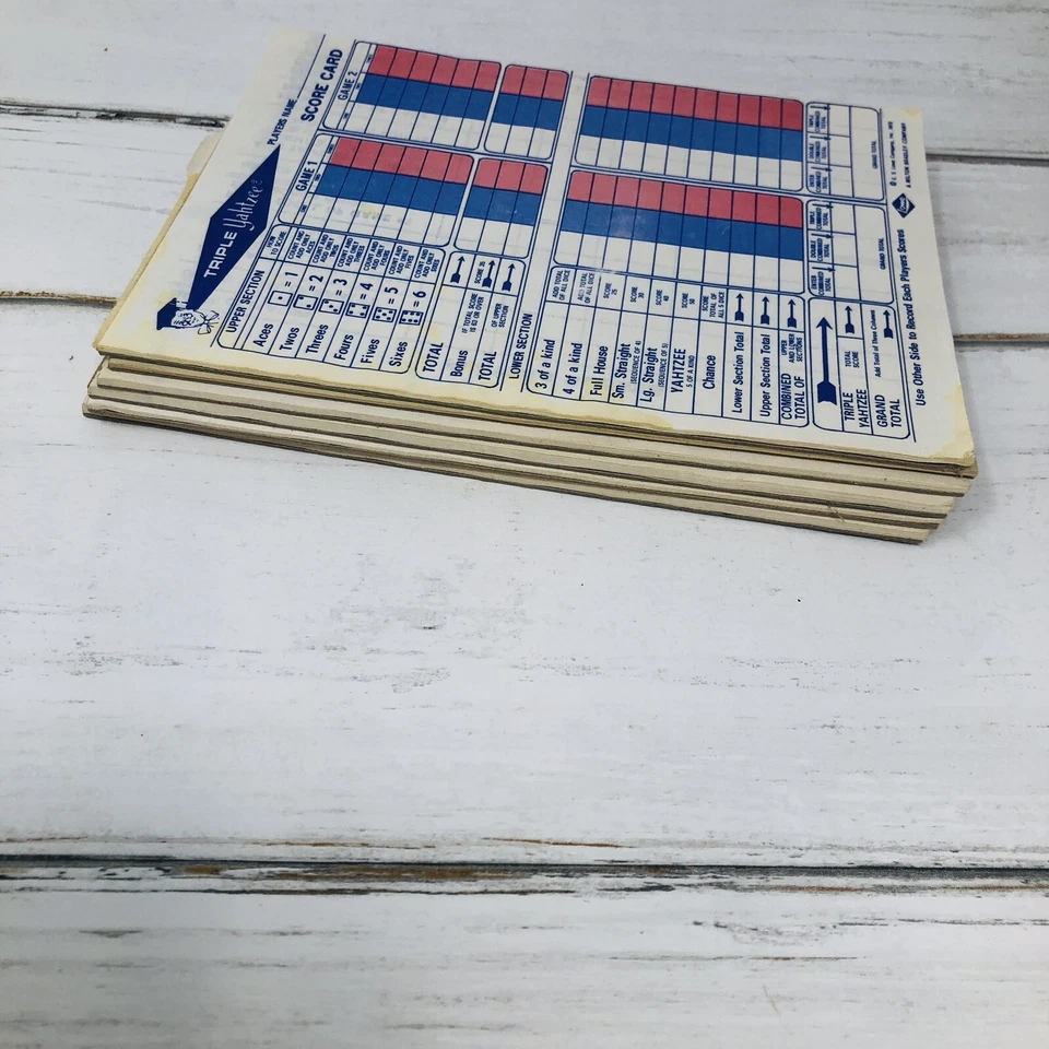 Almohadillas de puntuación Yahtzee y Triple Yahtzee de colección instrucciones cientos de hojas Foto 3 de 4
