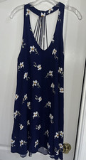 American Eagle Sundress Women's Navy Floral Print Sleeveless Smock Size XL
