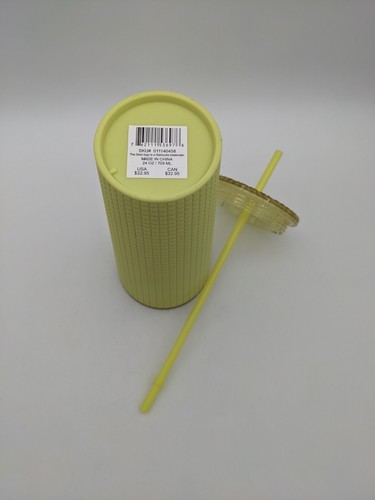NEW Starbucks Venti Tumbler Meadow Yellow 24oz Soft Touch Square Grid Cold Cup - Picture 8 of 8