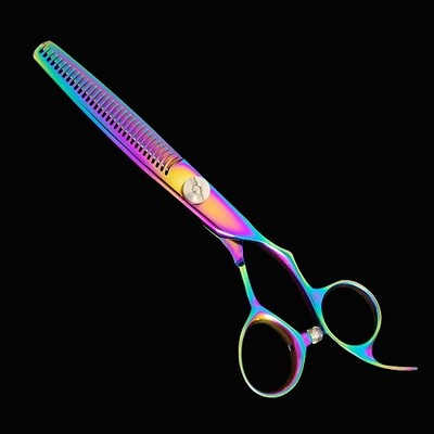 Kashi CB-912TR Rainbow Titanium Thinning / Texturing 30 Teeth 6'' Hair Shears