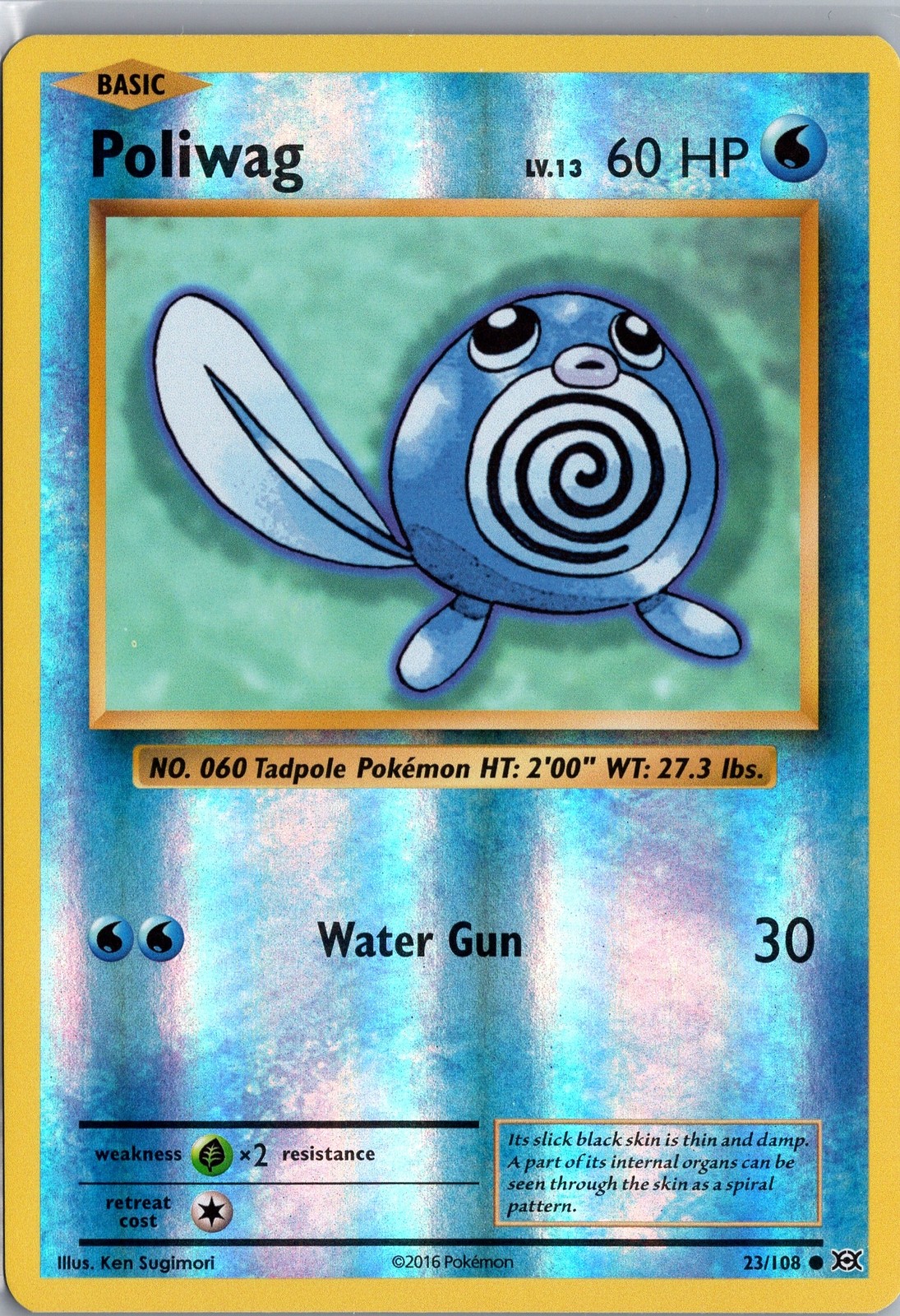 Poliwrath #23/108 Evolutions Holo Pokemon Card NM Reverse Holo