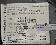 LOT 4924 pcs.TS339IPT STMicroelectronics 733 USD for the whole lot.NewOpenBox!