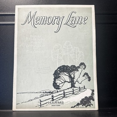 Memory Lane Piano Voice Sheet Music Sylva Spier Conrad 1919