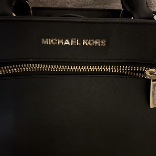 VGUC- Michael Kors Leather Black Handbag Shoulder Bag - Picture 2 of 6